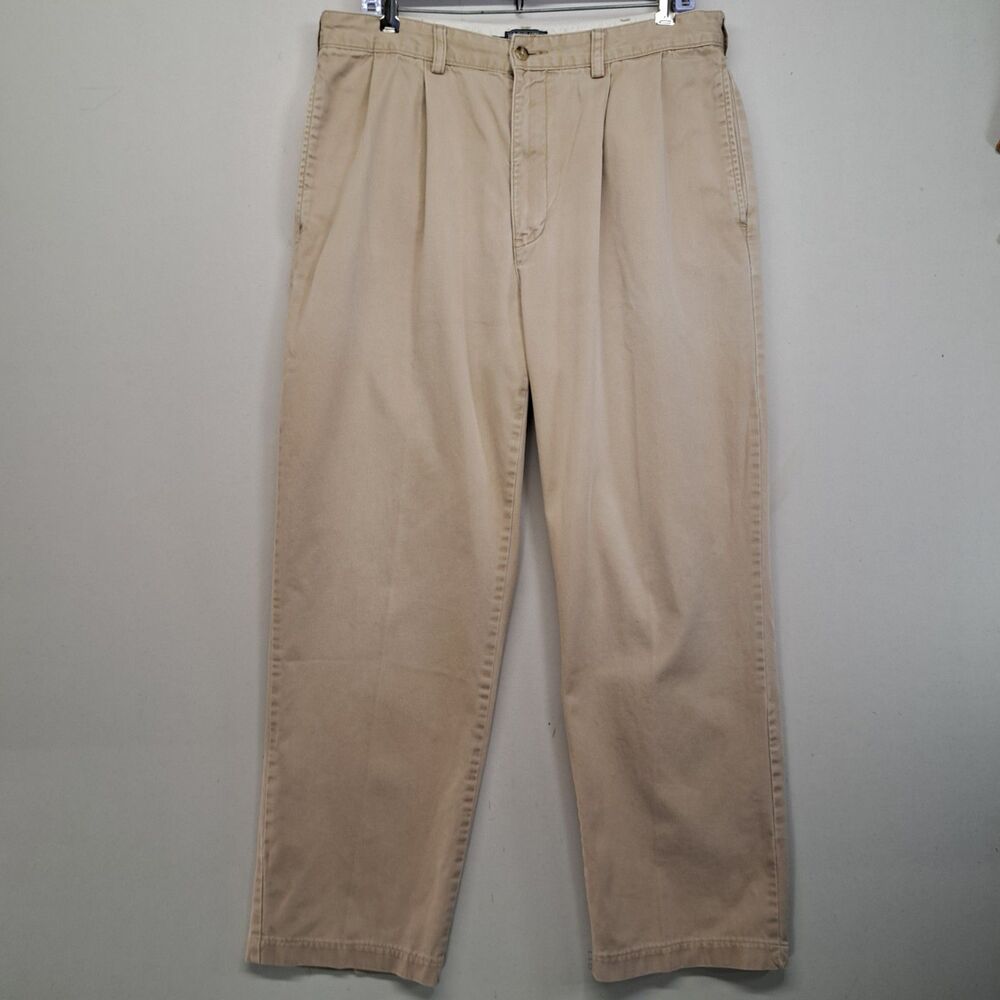 Vintage 90s Polo Ralph Lauren Jeans Co Khaki Chino Pants Mens 36x32 Pleated